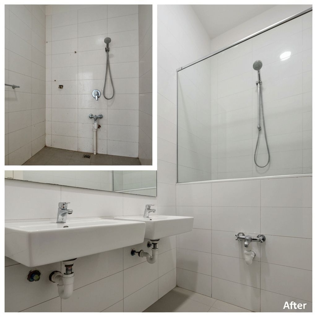 Completed bathroom fitting installation by A2Z West Plumber in Delhi